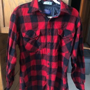Pendleton 100% Wool Long Sleeve Flannel Shirt - M